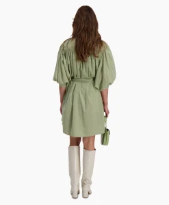 Dames Sea Me Happy Jurken*Mini Jurk Balloon Short Double Layered Licht Groen