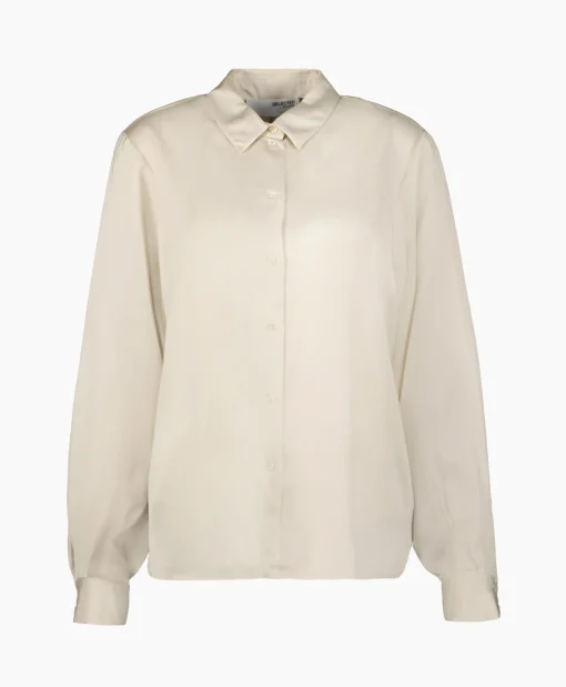 Dames Selected Femme Blouses*Blouse Talia-Franziska Ls Shirt B Off White