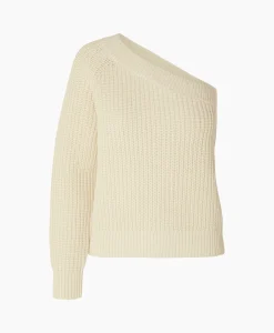 Dames Selected Femme Truien*Gebreide Trui Sedora Ls Knit One Shoulder Off White