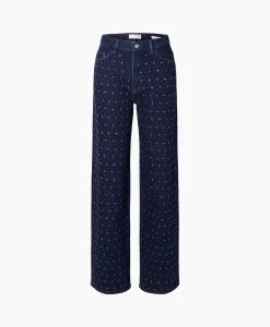 Dames Selected Femme Broeken*Jeans Marley-Bea Hw Mid Blue Wide Jean Blauw