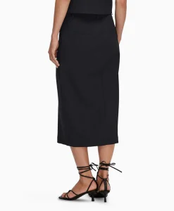 Dames Selected Femme Rokken*Midi Rok Rita Hw Long Skirt Dsm Donker Blauw
