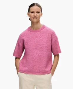 Dames Selected Femme Truien*Pullover Maline-Liliana 2/4 Knit O-Neck N Roze