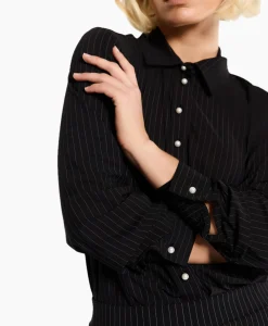 Dames Studio Anneloes Blouses*Blouse Bobby Pearl Pinstripe Zwart Dessin