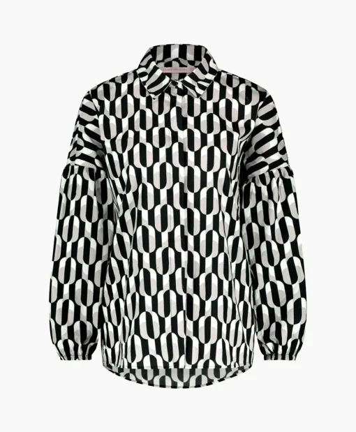 Dames Studio Anneloes Blouses*Blouse Havana Coffee Beans Zwart Dessin