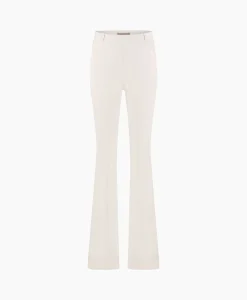 Dames Studio Anneloes Broeken*Broek Flair Long Shiny Bnd Trousers Off White