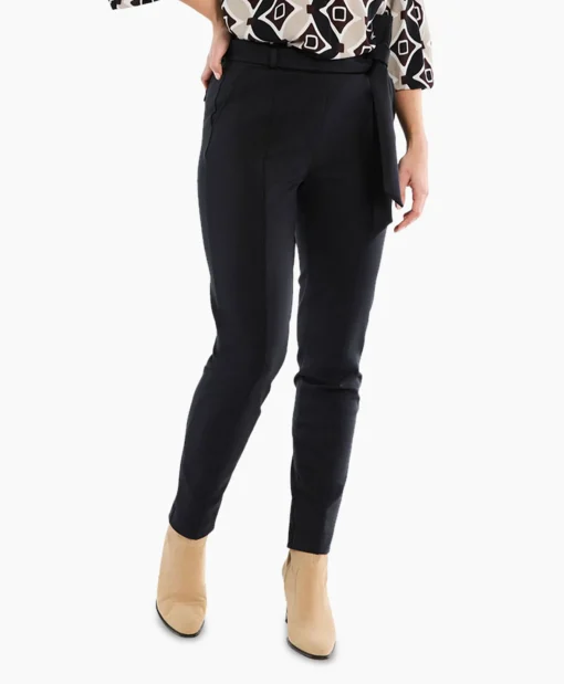 Dames Studio Anneloes Broeken*Broek Katlyn Shiny Bnd Trousers Zwart