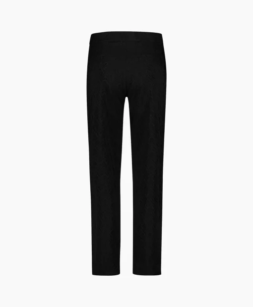 Dames Studio Anneloes Broeken*Broek Mira Ornament Jacquard Trousers Zwart