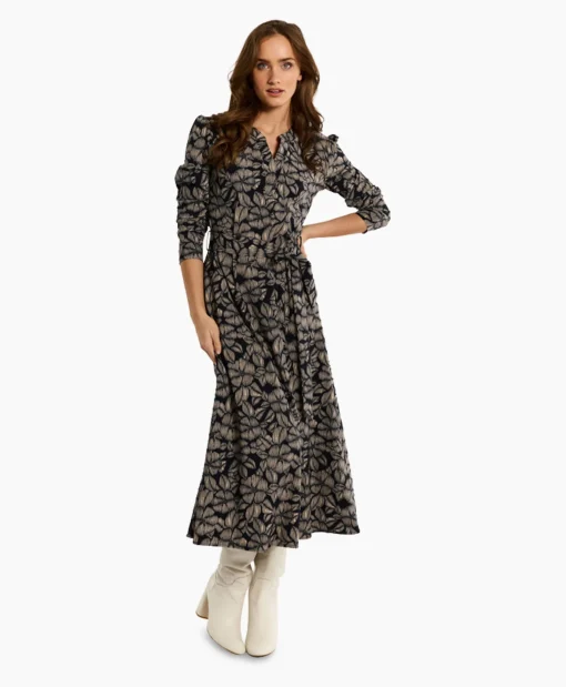 Dames Studio Anneloes Jurken*Jurk Sira Flower Dress Zand