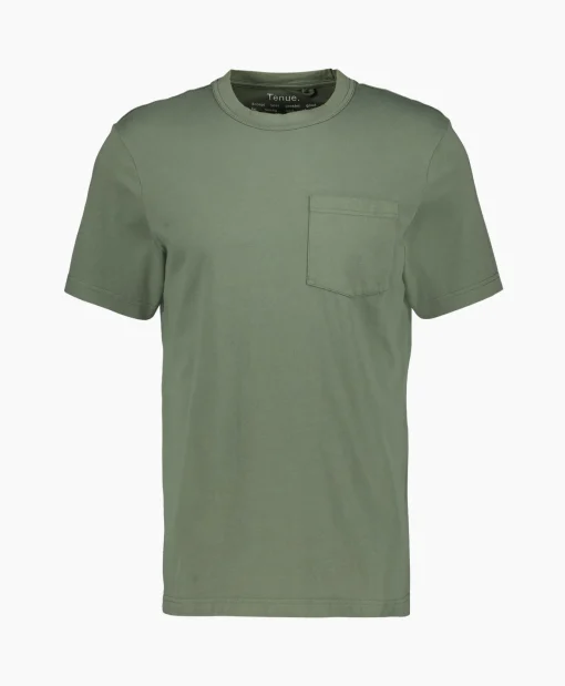 Heren Tenue. T-Shirts*T-Shirt Korte Mouw John Pocket Tee Groen