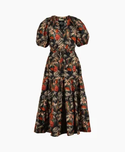 Dames Ulla Johnson Jurken*Midi Jurk Olina Bruin