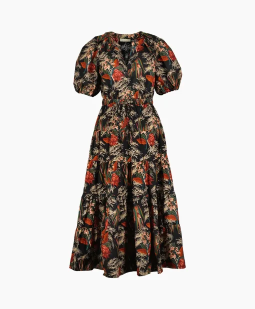 Dames Ulla Johnson Jurken*Midi Jurk Olina Bruin