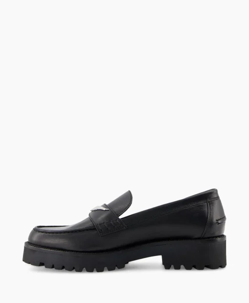 Dames Zadig & Voltaire Instappers*Zadig & Voltaire Loafer Joecassin Semy Shiny Calfskin Zwart