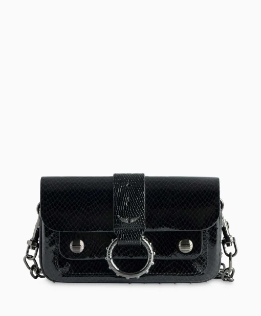Dames Zadig & Voltaire Tassen*Zadig & Voltaire Schouder / Hand Tas Kate Wallet Glossy Wild Emboss Zwart