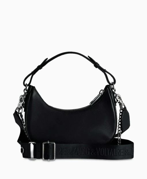 Dames Zadig & Voltaire Tassen*Zadig & Voltaire Schouder / Hand Tas Moonrock Grained Leather Zwart