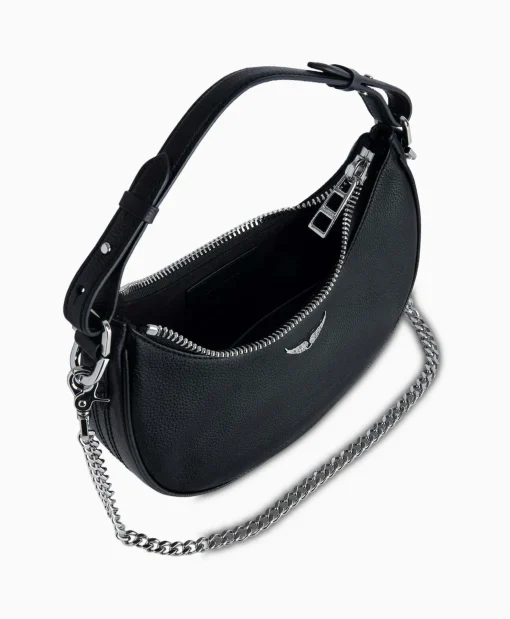 Dames Zadig & Voltaire Tassen*Zadig & Voltaire Schouder / Hand Tas Moonrock Grained Leather Zwart