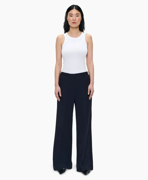 Dames Zenggi Broeken*Pantalon Techno Silk Donker Blauw
