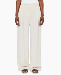 Dames Zenggi Broeken*Pantalon Wide Pleated Off White