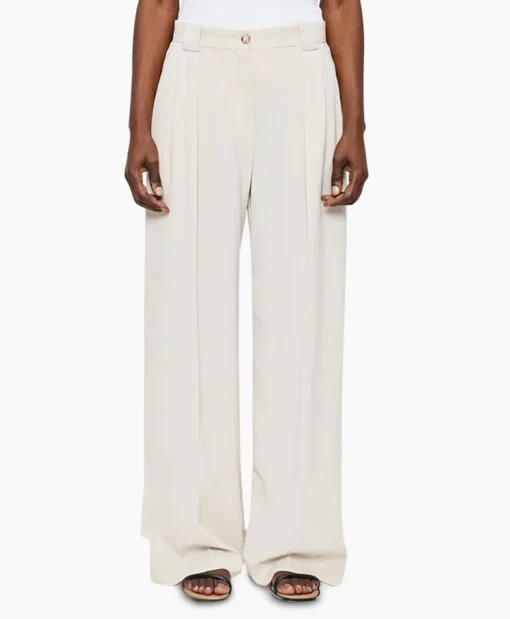 Dames Zenggi Broeken*Pantalon Wide Pleated Off White