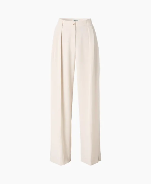Dames Zenggi Broeken*Pantalon Wide Pleated Off White