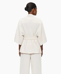 Dames Zenggi Vesten*Vest Japanse Crepe Kimono Off White